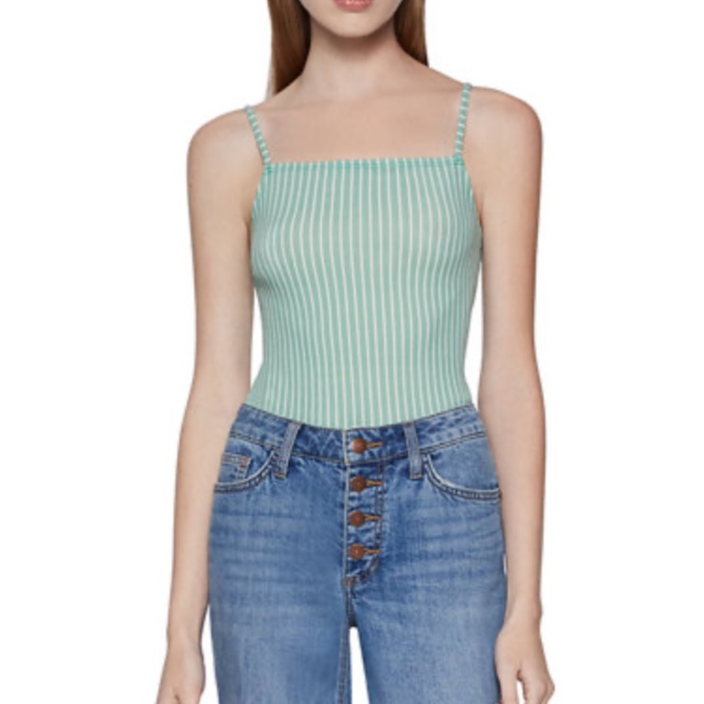 BCBGeneration Women's Square Neck Bodysuit Green M